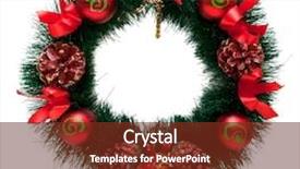  Presentation with christmas tree - Audience pleasing slide deck consisting of christmas tree decoration garland isolated backdrop and a tawny brown colored foreground
