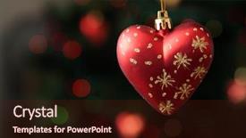  Presentation with heart shape from natural tree - Colorful PPT layouts enhanced with christmas-tree decoration in form backdrop and a wine colored foreground