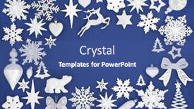  Presentation with festive season - Amazing slide set having christmas tree decorations and baubles forming an abstract background border on blue with copy space traditional symbols for the festive season backdrop and a ocean colored foreground