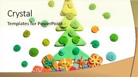  Presentation with cartoon - Beautiful presentation featuring christmas tree from plasticine backdrop and a blonde colored foreground