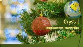  Presentation with christmas balls disco ball - Colorful slide deck enhanced with christmas tree in a pot backdrop and a tawny brown colored foreground