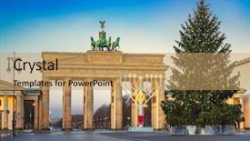  Presentation with animated christmas tree - Amazing PPT theme having christmas tree in berlin germany backdrop and a coral colored foreground