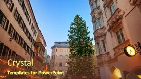  Presentation with christmas tree - Slides with christmas-tree-in-innsbruck-austria background and a tawny brown colored foreground