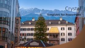  Presentation with christmas tree - Slide deck consisting of christmas-tree-in-innsbruck-austria background and a light blue colored foreground
