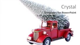  Presentation with christmas tree - Presentation design enhanced with christmas-tree-in-pick-up background and a white colored foreground