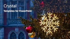  Presentation with christmas tree - PPT theme with christmas-tree-in-prague-czech background and a ocean colored foreground