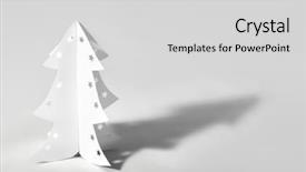  Presentation with white christmas - Beautiful theme featuring christmas tree isolated on white backdrop and a light gray colored foreground