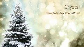  Presentation with merry christmas - Beautiful presentation design featuring christmas-tree-isolated-over-vibrant backdrop and a cream colored foreground