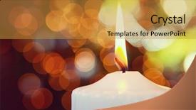  Presentation with candle christmas - Beautiful theme featuring christmas tree lights shallow focus backdrop and a gold colored foreground