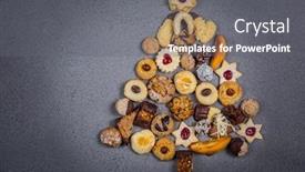 Presentation with baking cookies - Theme having christmas-tree-made-from-different background and a gray colored foreground