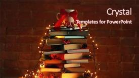  Presentation with christmas tree - Presentation design consisting of christmas tree made of books background and a wine colored foreground