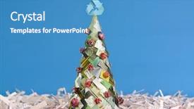  Presentation with christmas tree - Presentation with christmas tree made of newspaper background and a teal colored foreground