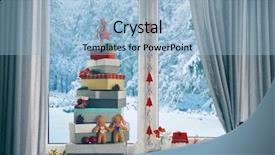  Presentation with christmas tree - PPT layouts enhanced with christmas tree made of present background and a light blue colored foreground