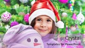  Presentation with new baby girl - Beautiful PPT theme featuring christmas tree new year backdrop and a lavender colored foreground