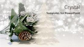  Presentation with silver christmas - Audience pleasing theme consisting of christmas-tree-of-feathers backdrop and a light gray colored foreground