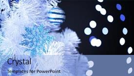  Presentation with white christmas - Slide deck enhanced with christmas tree on bokeh background background and a  colored foreground