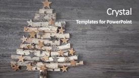  Presentation with christmas tree - Slide set with christmas tree on wooden background background and a gray colored foreground