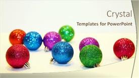  Presentation with new season - Theme featuring christmas-tree-ornaments-room background and a cream colored foreground