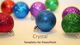  Presentation with new season - Beautiful presentation design featuring christmas-tree-ornaments-room backdrop and a lemonade colored foreground