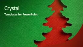  Presentation with paper cutting - Colorful PPT layouts enhanced with christmas tree paper cutting design backdrop and a forest green colored foreground