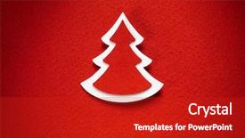  Presentation with paper cutting - PPT layouts featuring christmas tree paper cutting design papercraft card white red color background and a crimson colored foreground