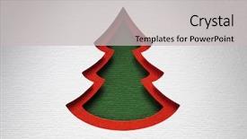  Presentation with paper cutting - Presentation theme having christmas tree paper cutting design papercraft card background and a light gray colored foreground