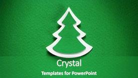  Presentation with paper cutting - Audience pleasing PPT theme consisting of christmas tree paper cutting design card backdrop and a shamrock green colored foreground