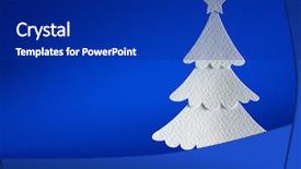  Presentation with paper cutting - Presentation theme with christmas tree paper cutting design card background and a royal blue colored foreground