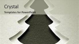  Presentation with paper cutting - Beautiful PPT theme featuring christmas tree paper cutting design vintage monochrome card backdrop and a light gray colored foreground