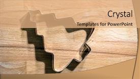  Presentation with heart shape from natural tree - Amazing slide set having christmas tree-shaped metal cookie backdrop and a coral colored foreground