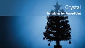  Presentation with tree silhouette - Audience pleasing slide deck consisting of christmas-tree-silhouette-blue-background backdrop and a teal colored foreground