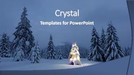  Presentation with winter landscape winter tree - Presentation design consisting of christmas tree snow and light background and a teal colored foreground