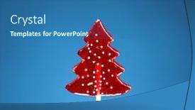  Presentation with christmas candy - Beautiful slide deck featuring christmas-tree-sweet-candy-blue backdrop and a ocean colored foreground
