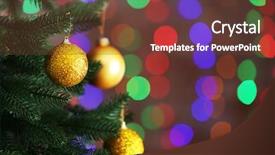  Presentation with classy - Colorful theme enhanced with christmas tree with decor backdrop and a tawny brown colored foreground