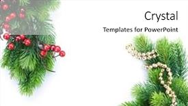  Presentation with christmas border design - Slides having pyramid tower of stone pebbles on background of the sea surface with copy space background and a light blue colored foreground