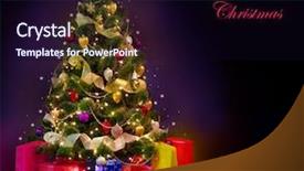  Presentation with christmas black kids - Presentation theme with christmas tree with gifts isolated background and a wine colored foreground