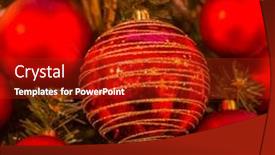  Presentation with gold bokeh - Presentation theme enhanced with christmas-tree-with-gold-bauble background and a crimson colored foreground