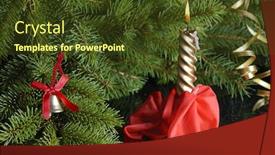  Presentation with candle christmas - Amazing slide set having christmas-tree-with-gold-burn backdrop and a tawny brown colored foreground