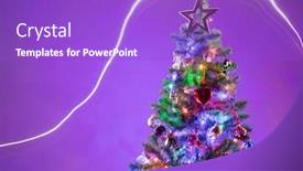  Presentation with led lights - Beautiful PPT layouts featuring christmas-tree-with-multicolor-led backdrop and a purple colored foreground