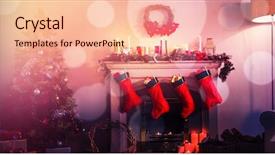  Presentation with christmas presents - Colorful PPT layouts enhanced with christmas tree with presents near backdrop and a lemonade colored foreground