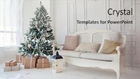  Presentation with animated christmas tree - Slide set consisting of christmas tree with presents underneath background and a light gray colored foreground