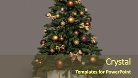  Presentation with christmas presents - PPT layouts with christmas tree with presents background and a tawny brown colored foreground