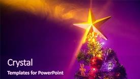  Presentation with shining star - Presentation theme featuring christmas tree with shining star background and a dark gray colored foreground