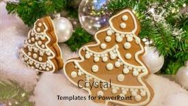  Presentation with silver christmas - Audience pleasing theme consisting of christmas-tree-with-silver-bauble backdrop and a coral colored foreground