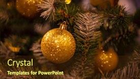  Presentation with silver christmas - Cool new PPT layouts with christmas-tree-with-silver-bauble backdrop and a tawny brown colored foreground