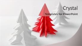  Presentation with white christmas - Theme featuring christmas trees made of paper background and a light gray colored foreground