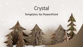  Presentation with christmas cars - Beautiful PPT theme featuring christmas trees on wooden white backdrop and a sky blue colored foreground