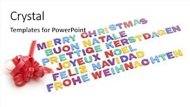  Presentation with merry christmas - Beautiful presentation design featuring christmas typo in different language backdrop and a white colored foreground