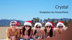  Presentation with christmas holidays - Amazing slides having christmas vacation holidays and people backdrop and a  colored foreground