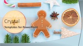  Presentation with pastel color - Audience pleasing PPT layouts consisting of christmas various decorations on pastel color background top-down view backdrop and a coral colored foreground